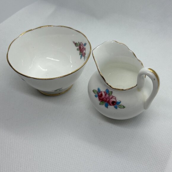 New Chelsea Staffs Fine Bone China Miniature Pitcher And Bowl Cream & Sugar - Picture 2 of 8
